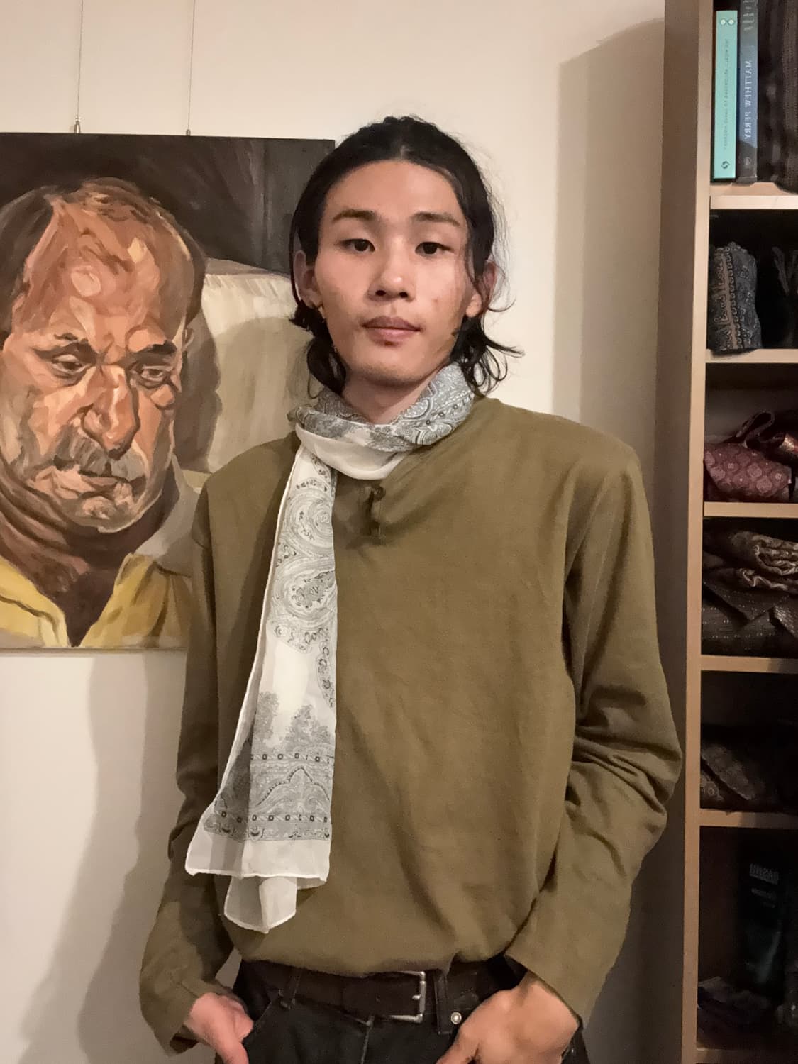 화이트 페이즐리 머플러 상품이미지3