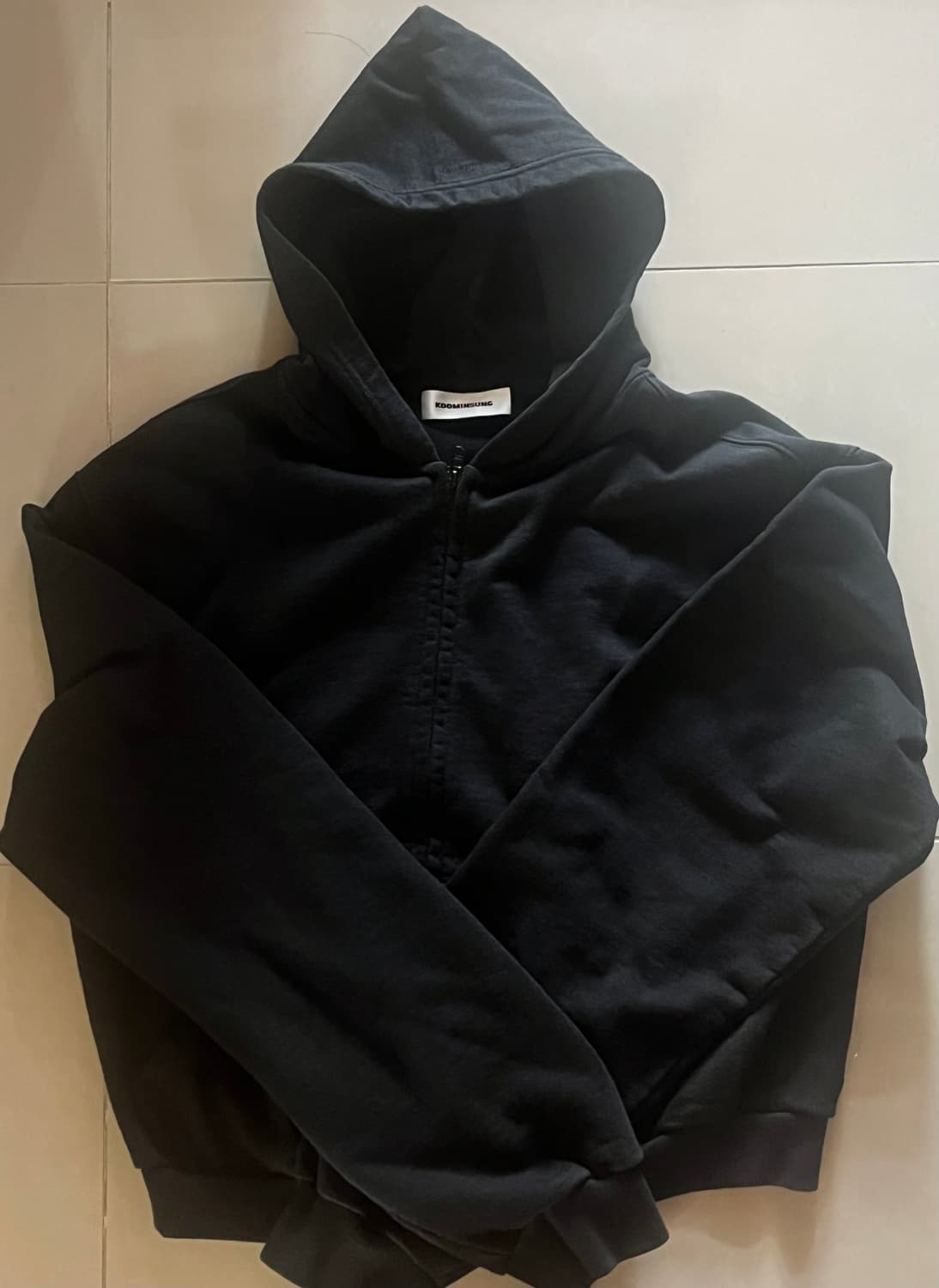 구민성 크롭 후드집업 블랙 M 상품이미지2
