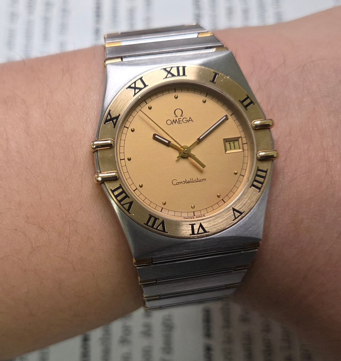 빈티지 오메가 컨스틸레이션 콤비 오리지널 샴골판 하프바 쿼츠   상품이미지9