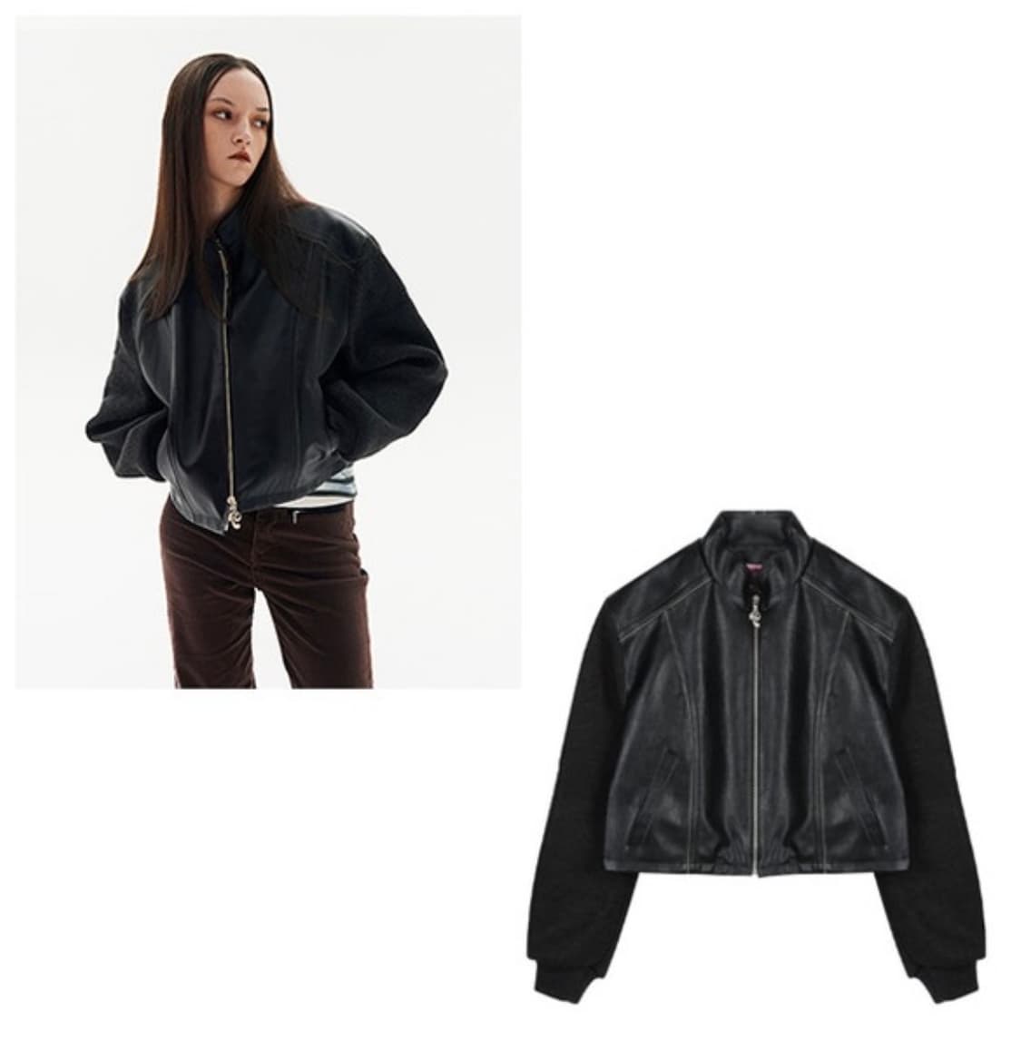 Pepperpepper 가죽니트자켓 상품이미지1