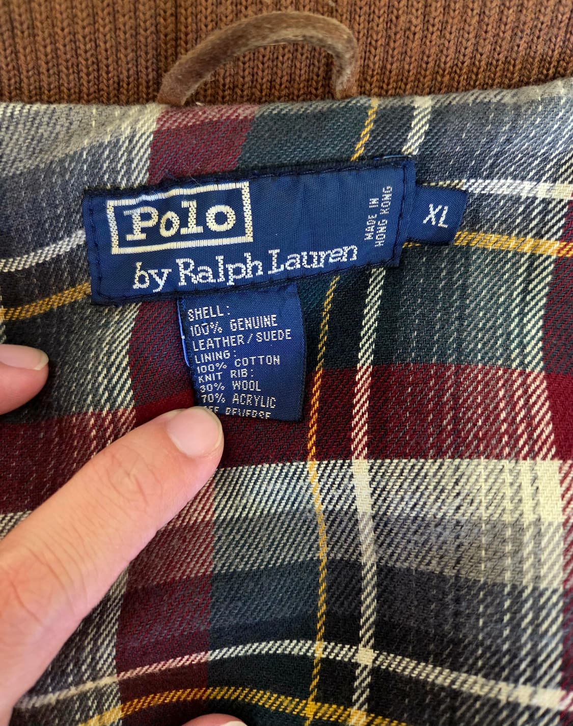 XL) 홍콩메이드 90s 폴로 스웨이드 해링턴 자켓 카멜색 팝니다 상품이미지8