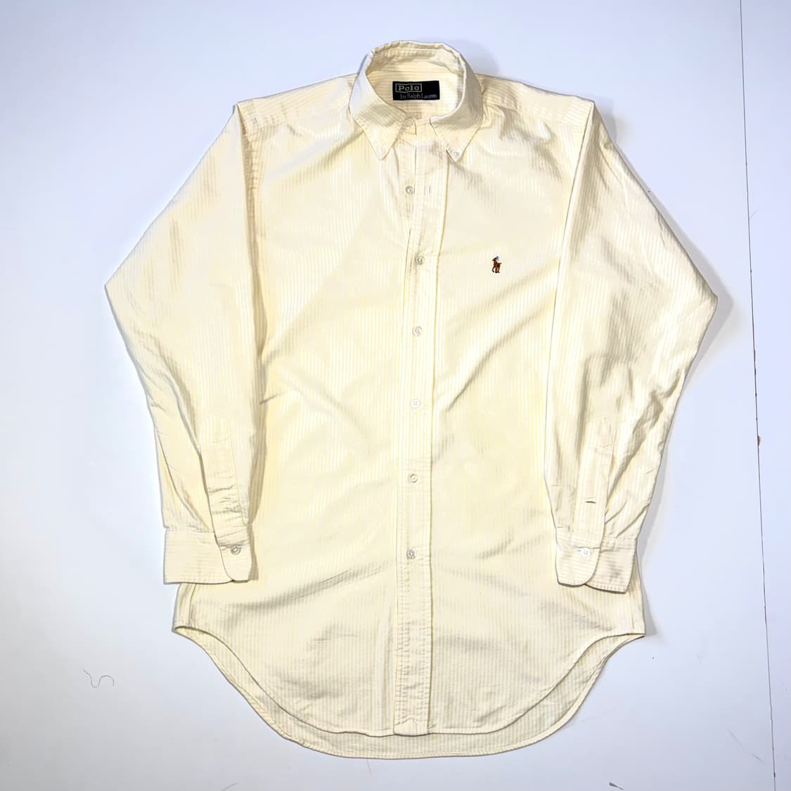 폴로 옐로우 스트라이프 셔츠 M 상품이미지1