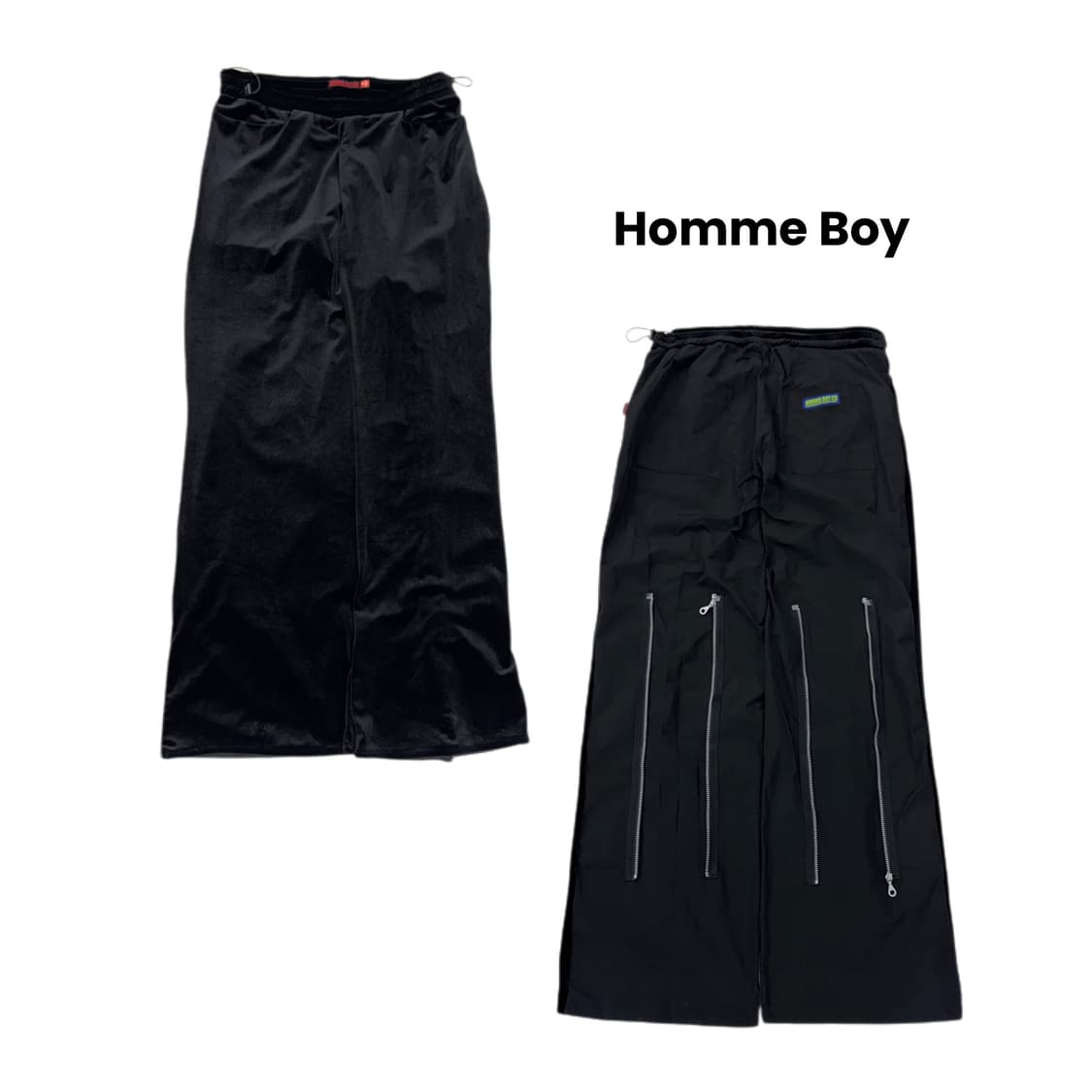 옴므보이 Home boy 지퍼 디테일 하이브리드 벨벳 트랙팬츠 상품이미지1