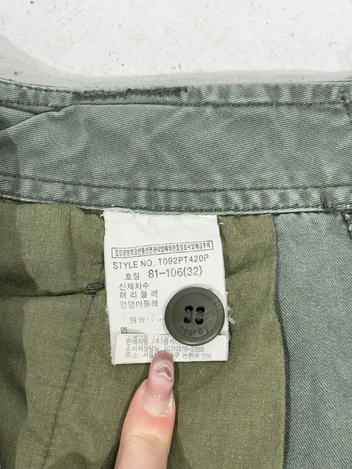빈티지 카키 와이드 멀티 포켓 카고 반바지 버뮤다 팬츠  상품이미지7