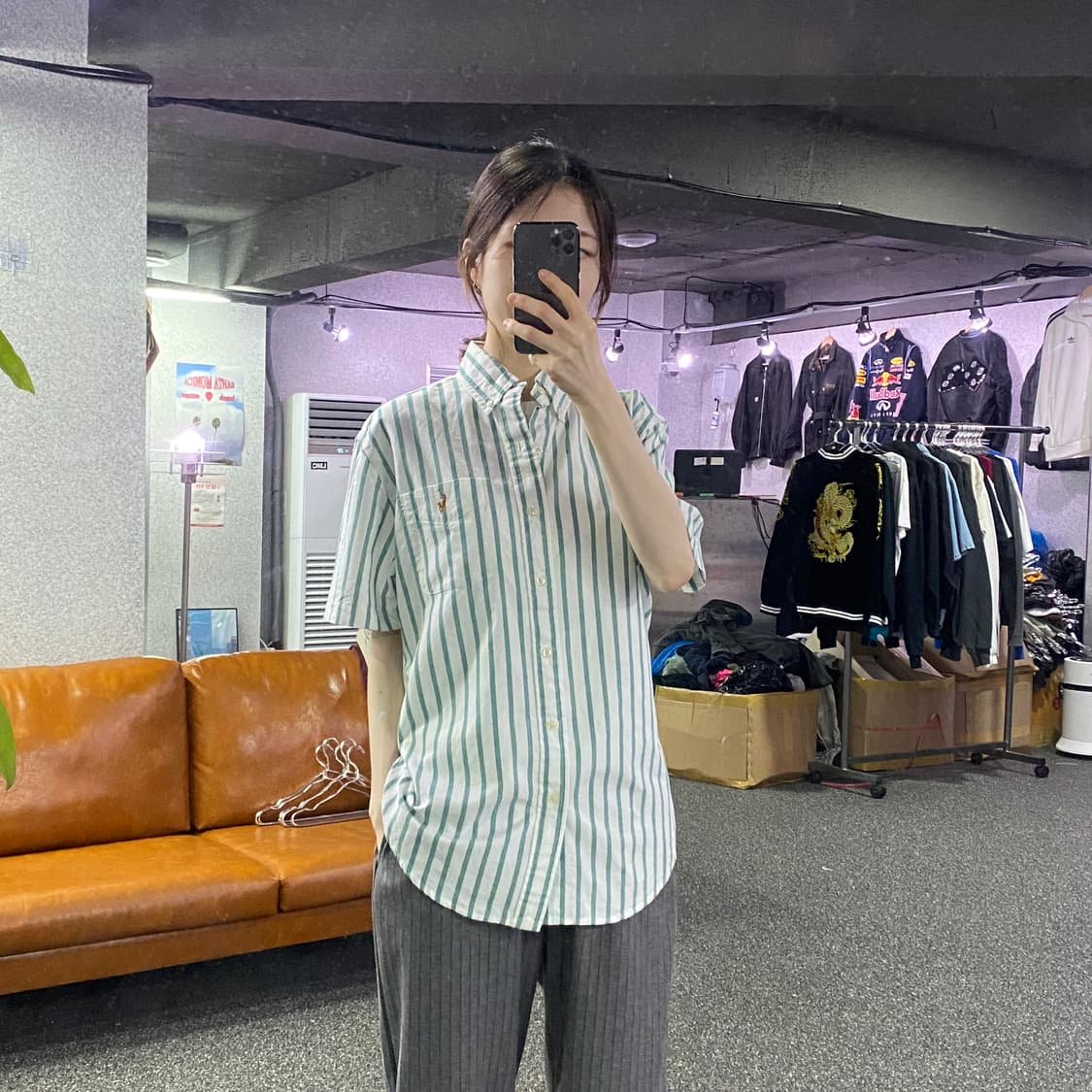 폴로 랄프로렌 포켓 스트라이프 하프셔츠 B2246 상품이미지1