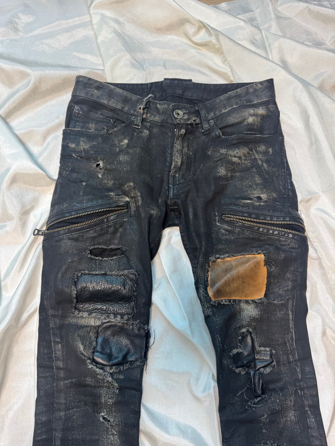 L.G.B leather cross patch coating denim 상품이미지3