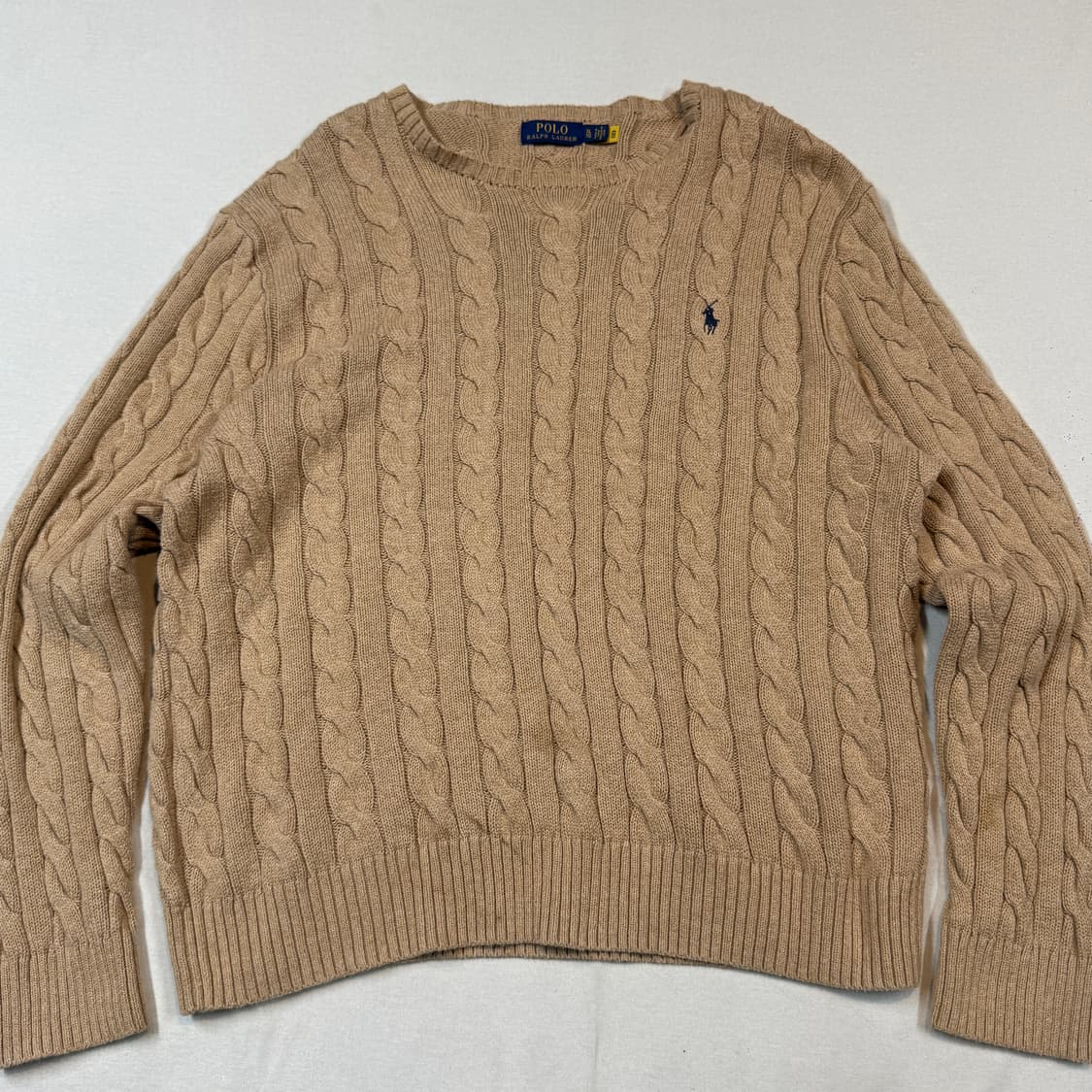 XL) 폴로 랄프로렌 케이블 꽈배기 라운드넥 니트 신형 상품이미지2
