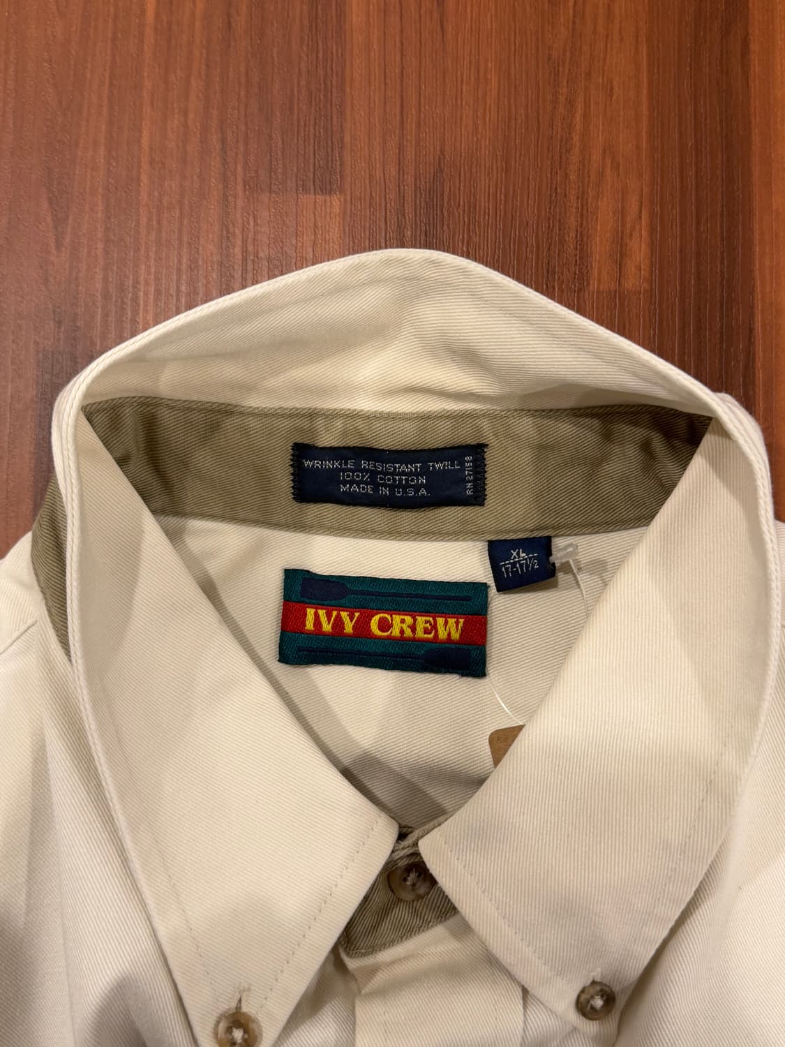 90s Ivy Crew 아이비크루 링클 트윌 셔츠 (made USA) 상품이미지10