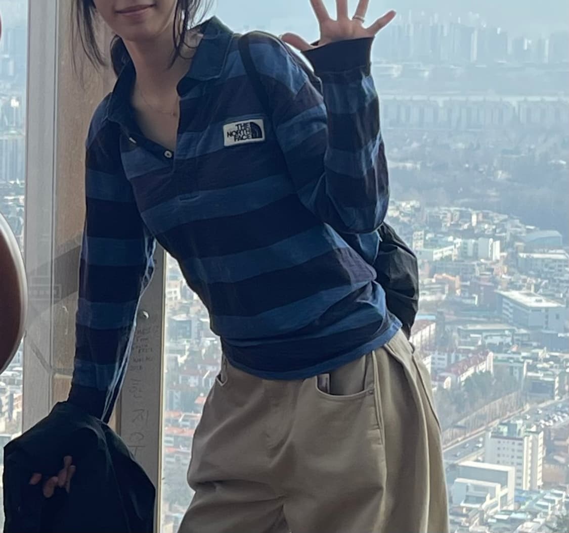 노스페이스 단가라 럭비 티셔츠  상품이미지1