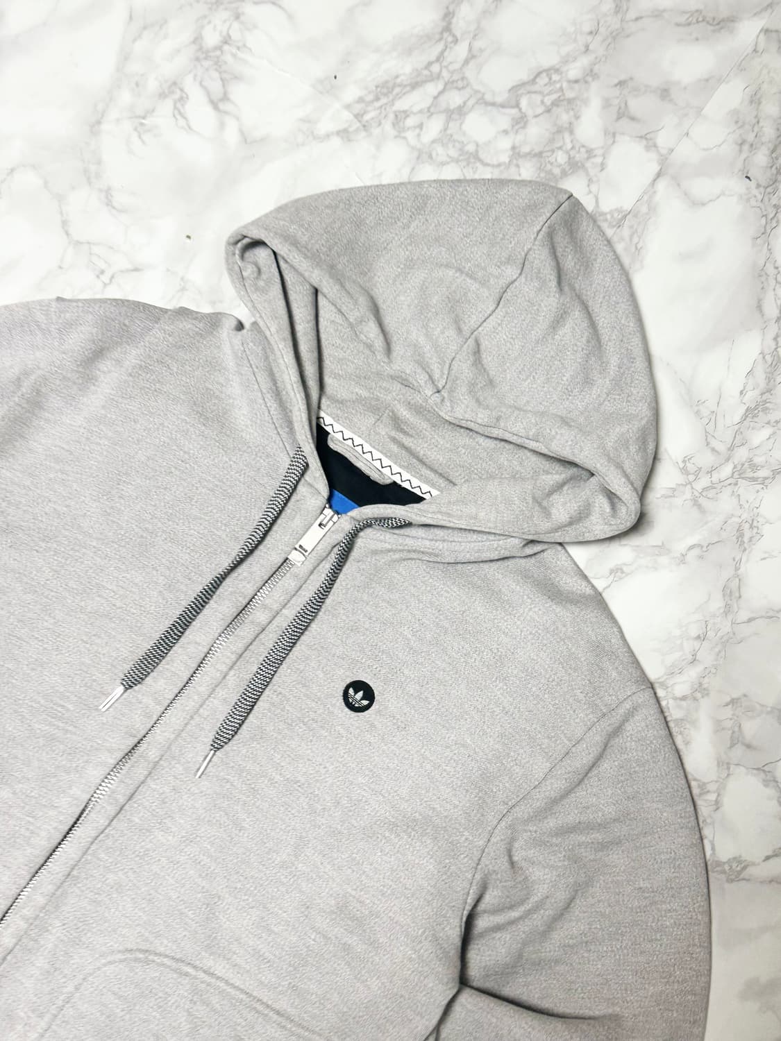 아디다스 삼선 라이트그레이 후드집업 자켓 상품이미지4