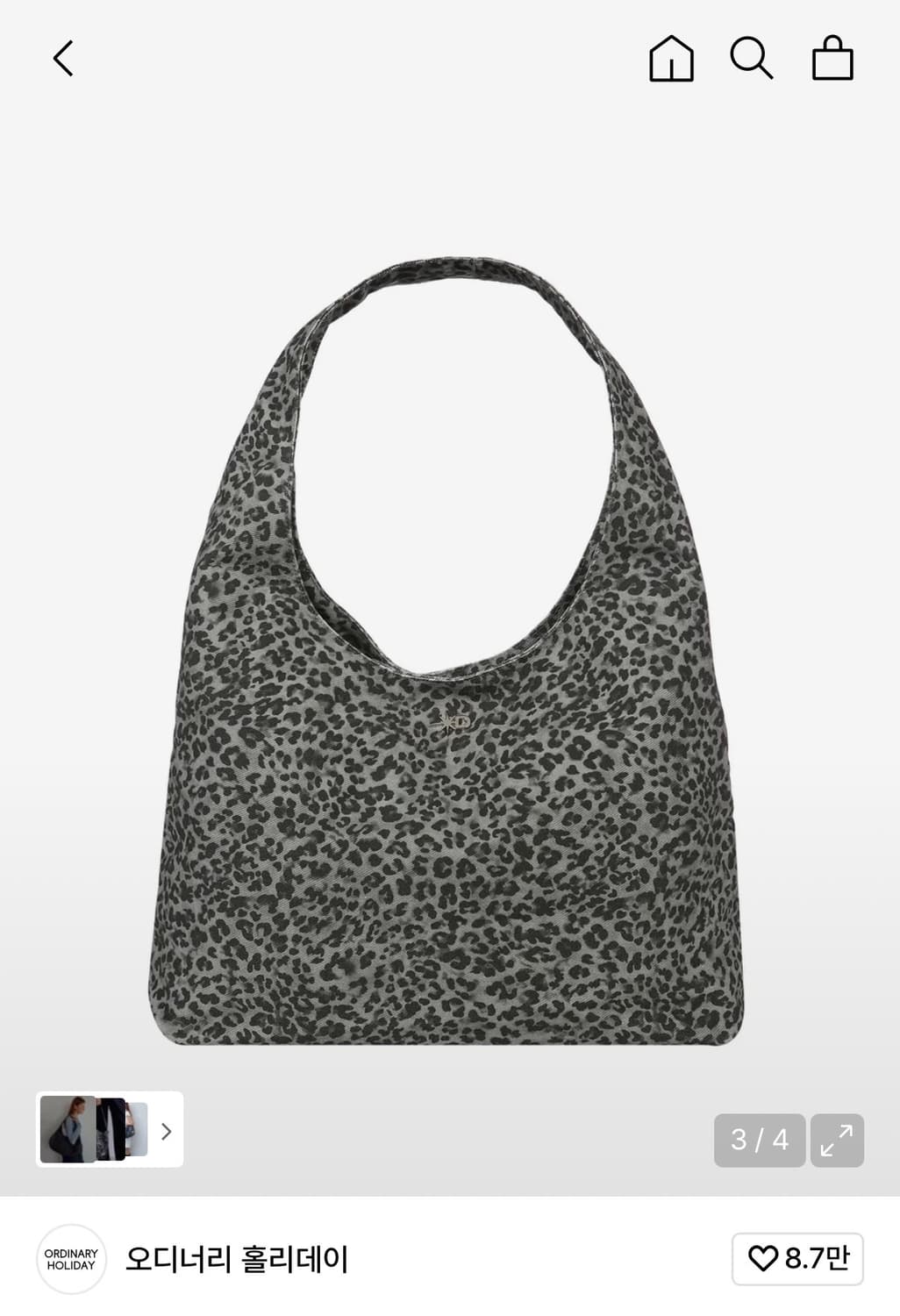 오디너리 홀리데이 레오파드 숄더백 그레이 상품이미지1