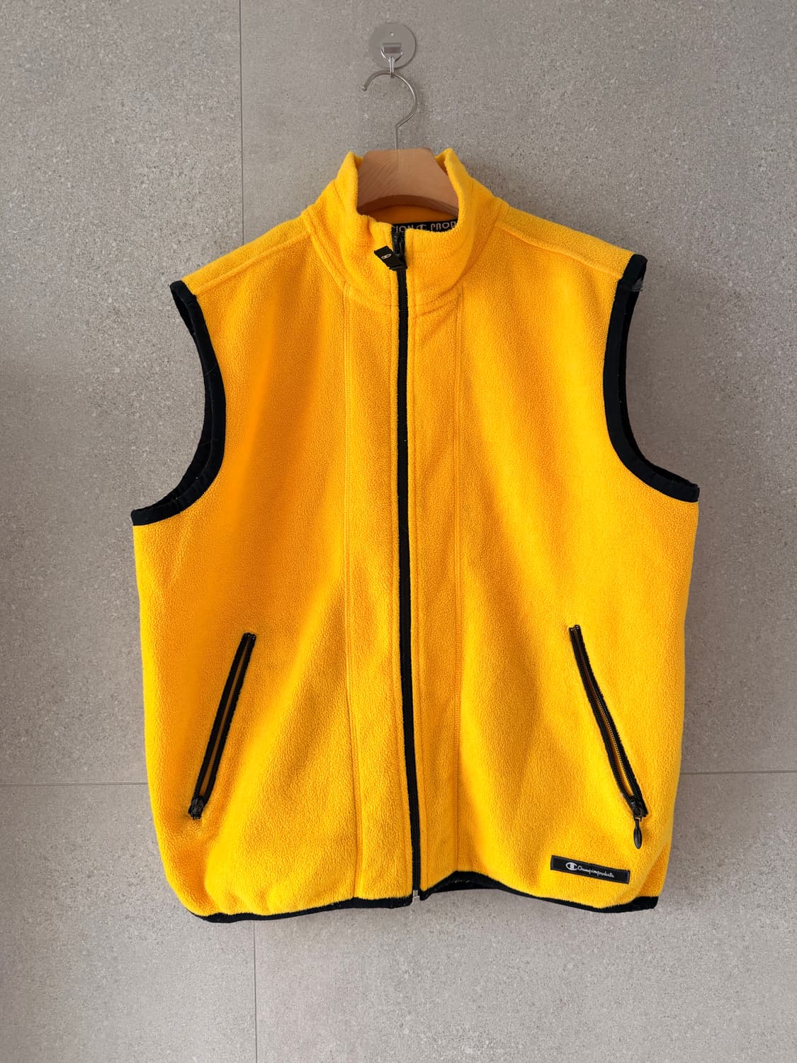 챔피온 플리스 노란 조끼 집업 베스트 상품이미지1