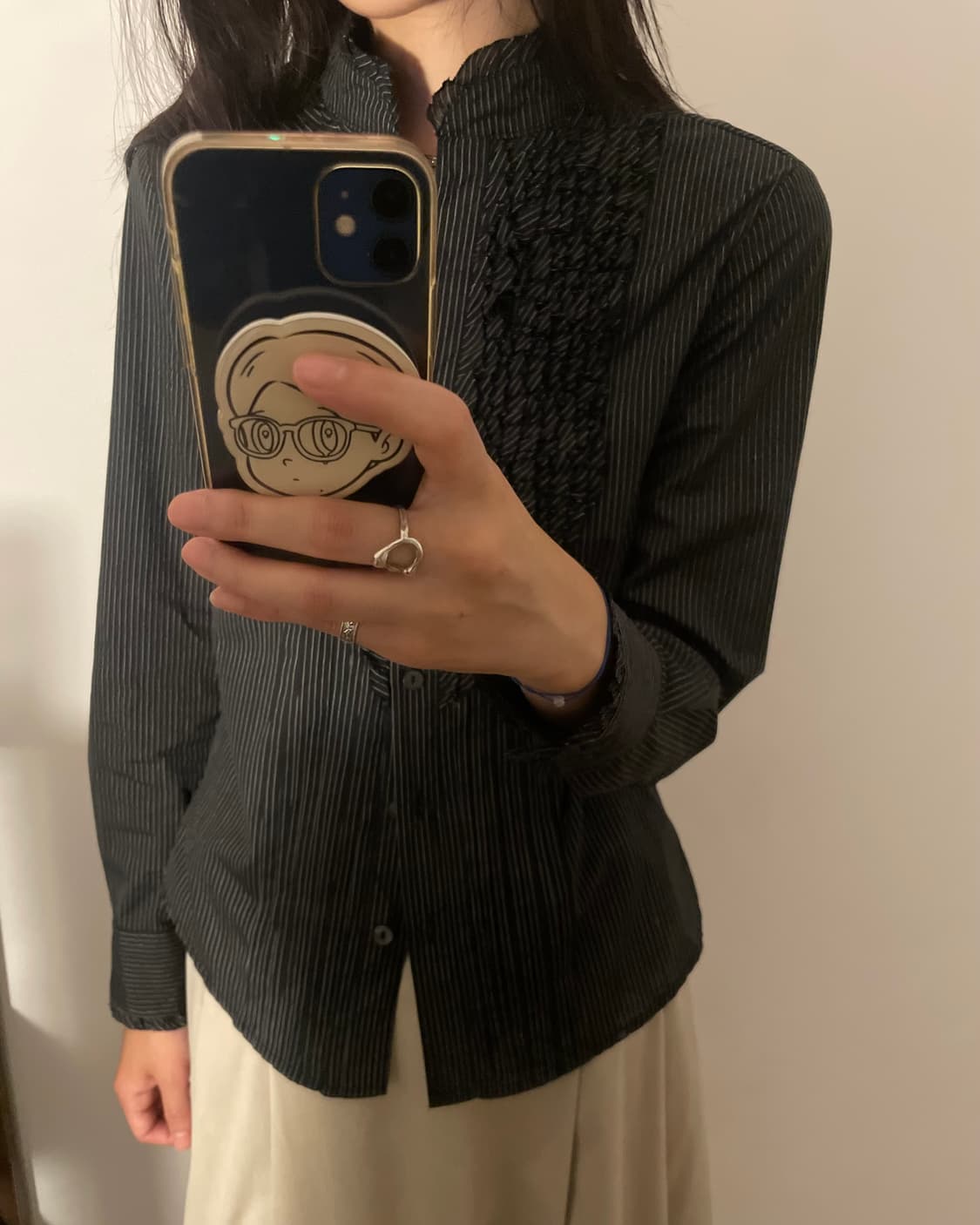 Pin stripe frill shirt 상품이미지8