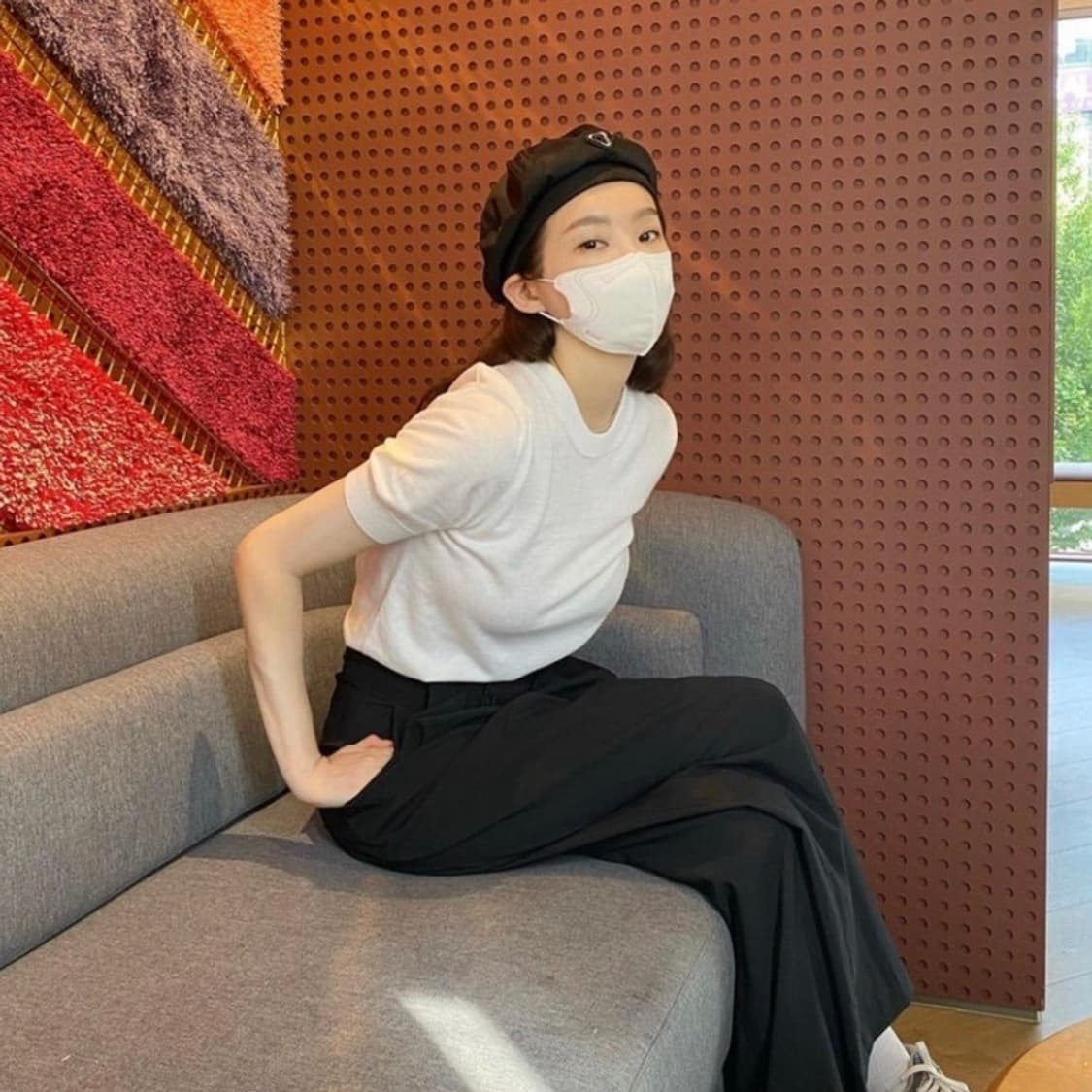 아비에무아 화이트 캐시미어 반팔 니트 상품이미지3