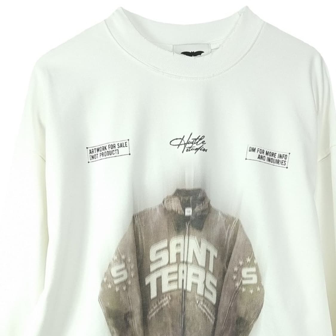 [빈티지] 그래픽 프린팅 오버사이즈 롱슬리브 긴팔티 아이보리 M20119 상품이미지4