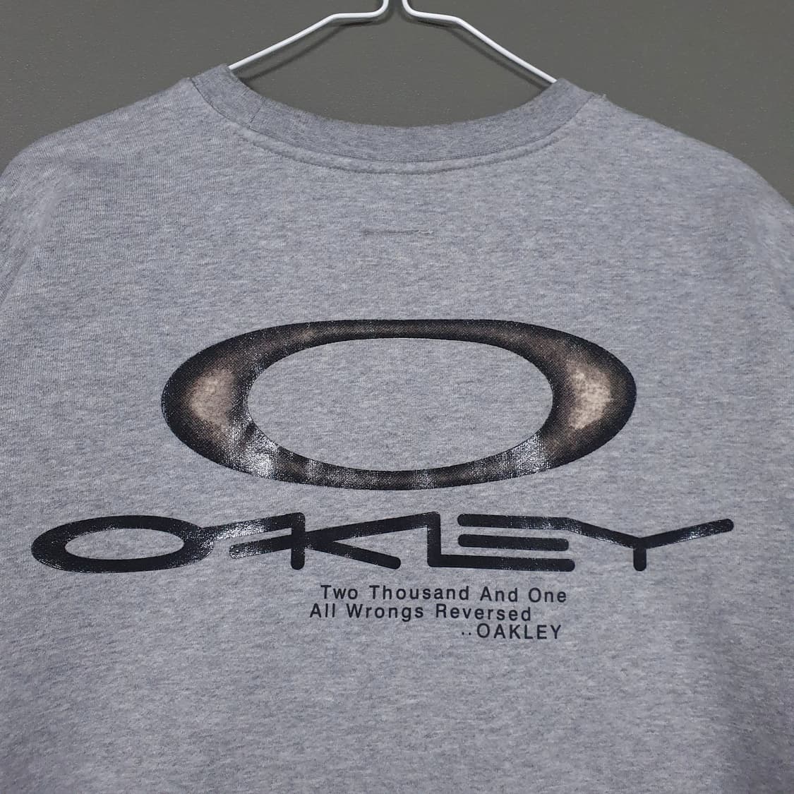 실측 XL) Oakley 오클리 빅로고 아카이브 맨투맨 스웻셔츠 그레이 상품이미지7