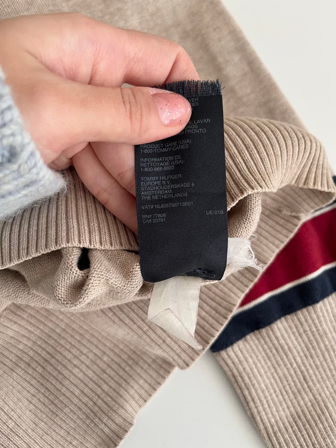 M) 타미힐피거 브이넥 가디건 베이지 상품이미지7