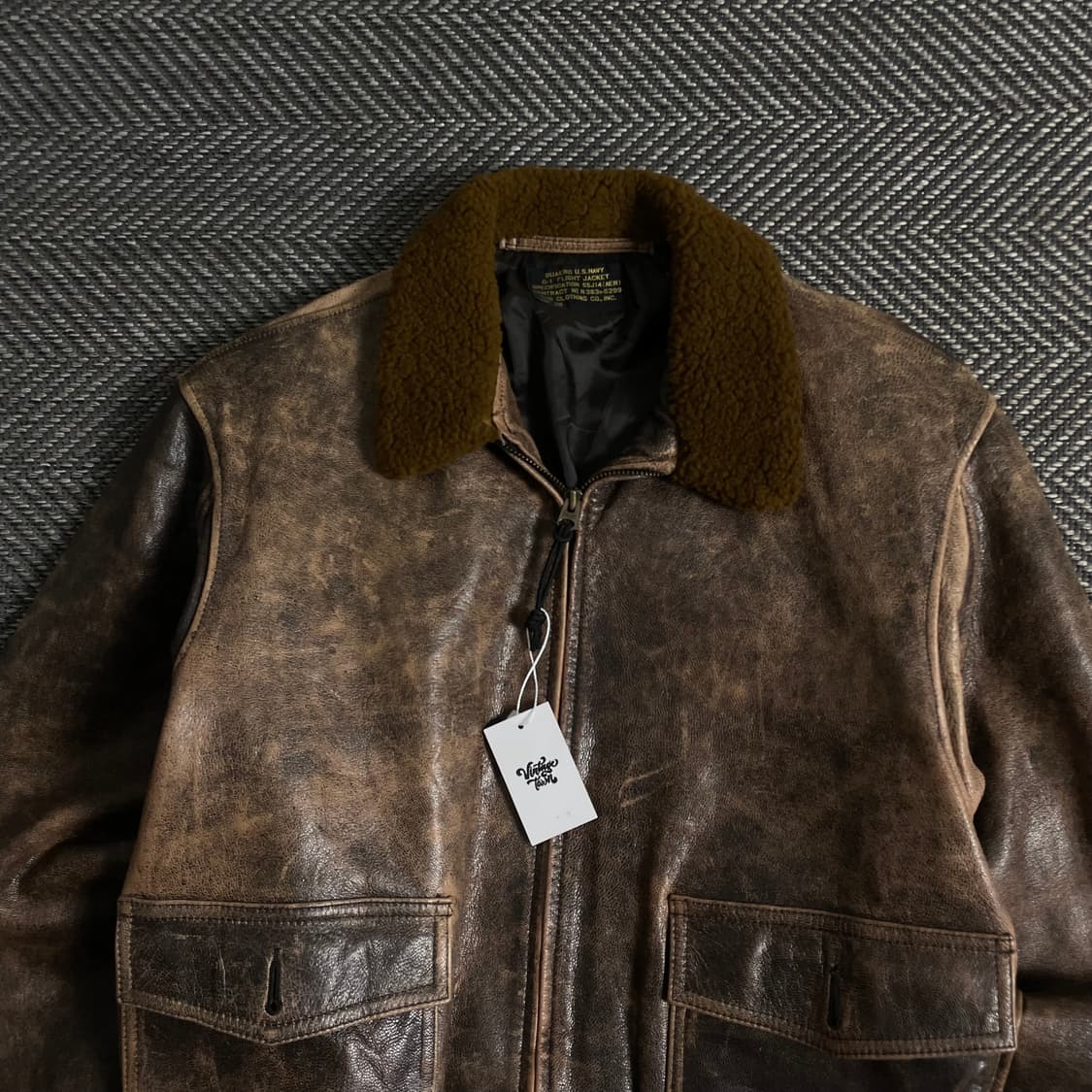 USA 오리지날 밀리터리 g-1 플라이트 레더 자켓y 3221 상품이미지5