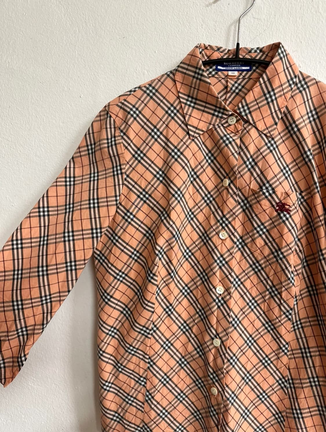 버버리 살몬핑크 체크 9부 셔츠 상품이미지7