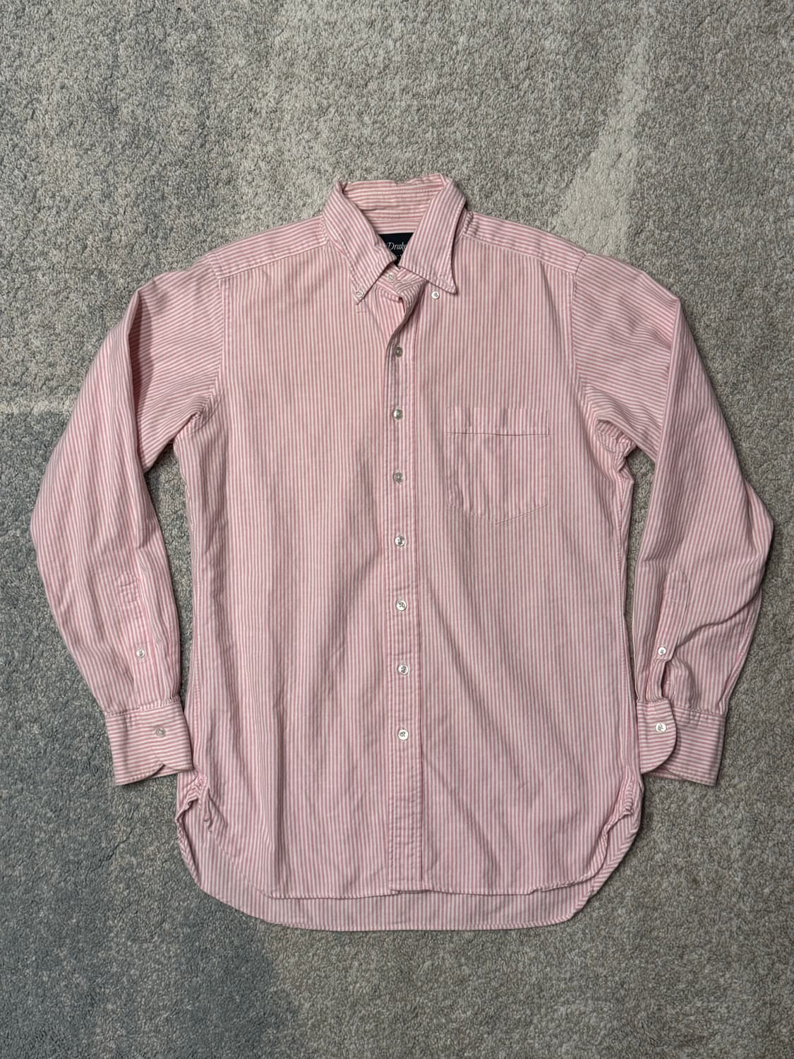 드레익스 코튼 스트라이프 포켓 셔츠 핑크 상품이미지1