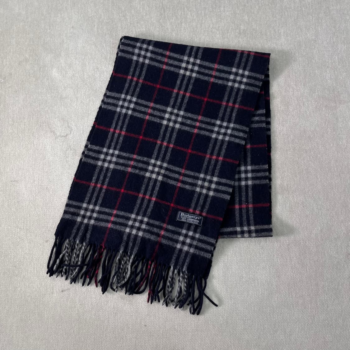 버버리 노바체크 램스울 네이비 머플러 상품이미지1