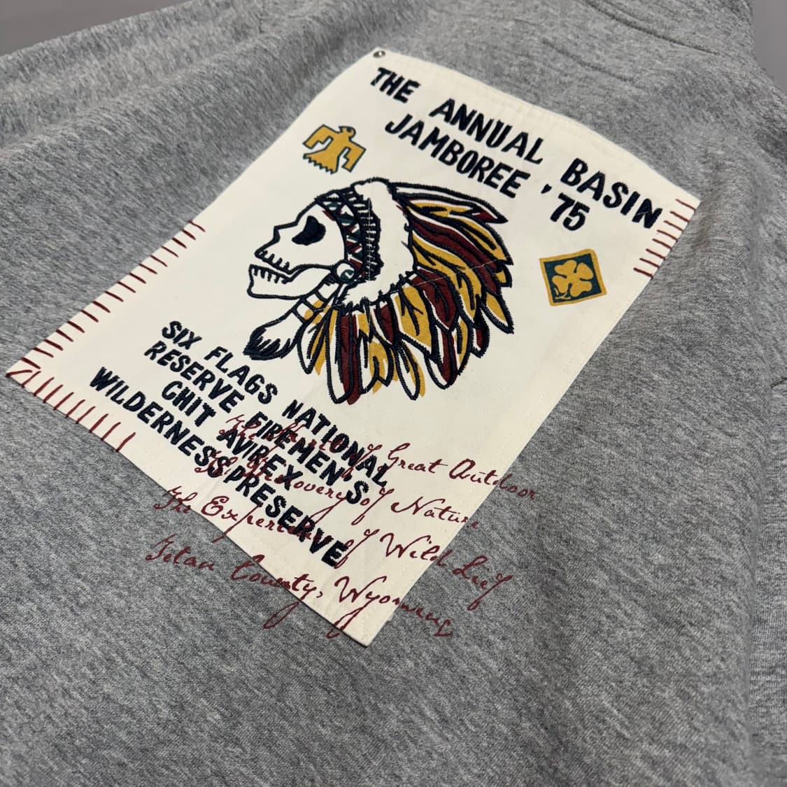 아비렉스(AVIREX) 멜란지 코튼 웨스턴 자수로고 하이넥 집업 자켓 상품이미지5