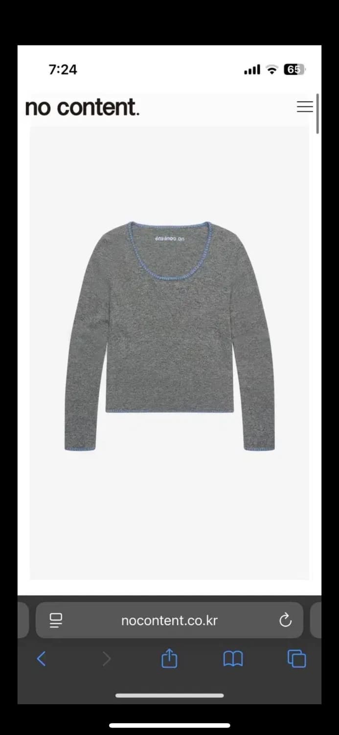 nocontent 스티치 니트 그레이 상품이미지2