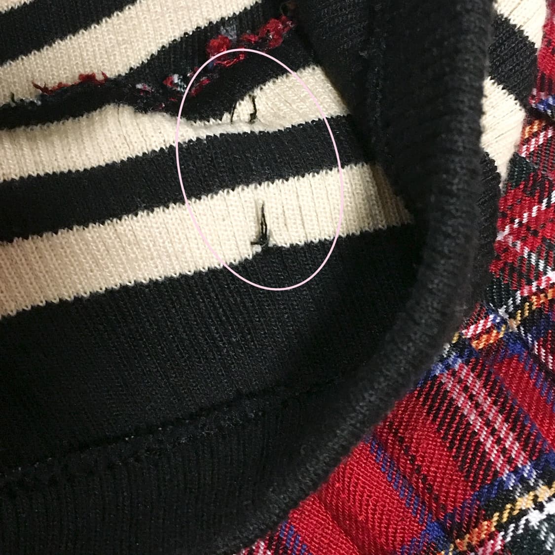 레드 체크 리본 미니 스커트 캐캐체 갸루 데코라 상품이미지5