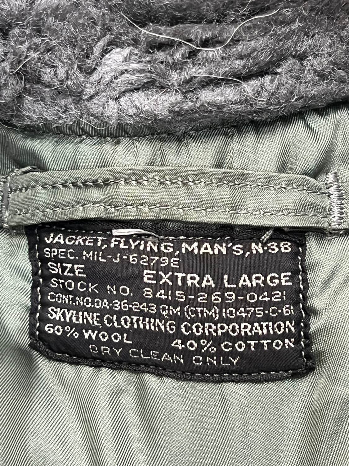 60’s 미공군 N-3B 플라잉 자켓 스카이라인 상품이미지9