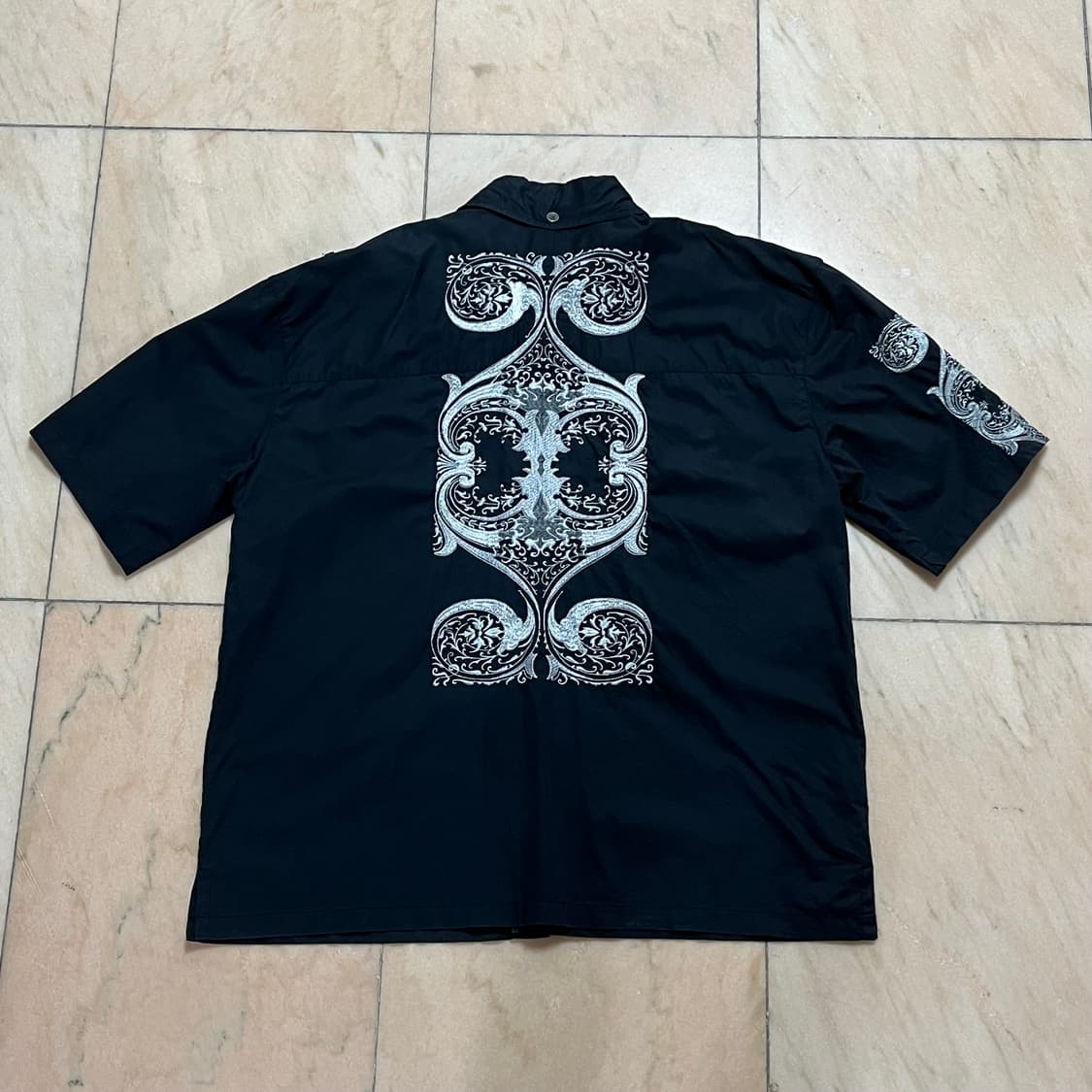 4XL vtg y2k 풀자수 오버핏 반팔셔츠 상품이미지1