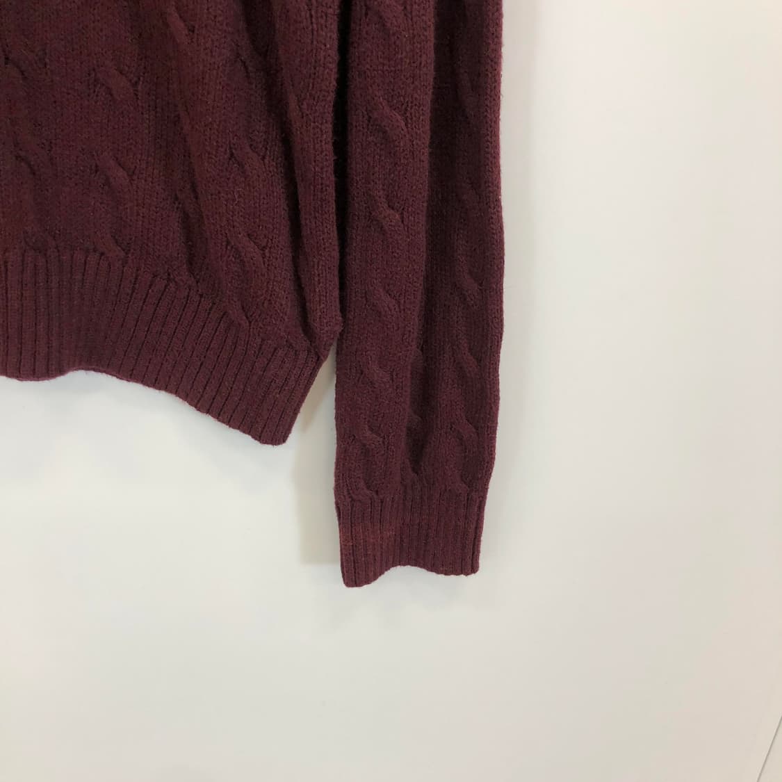폴로 랄프로렌 버건디 케이블니트 XL 110 상품이미지3