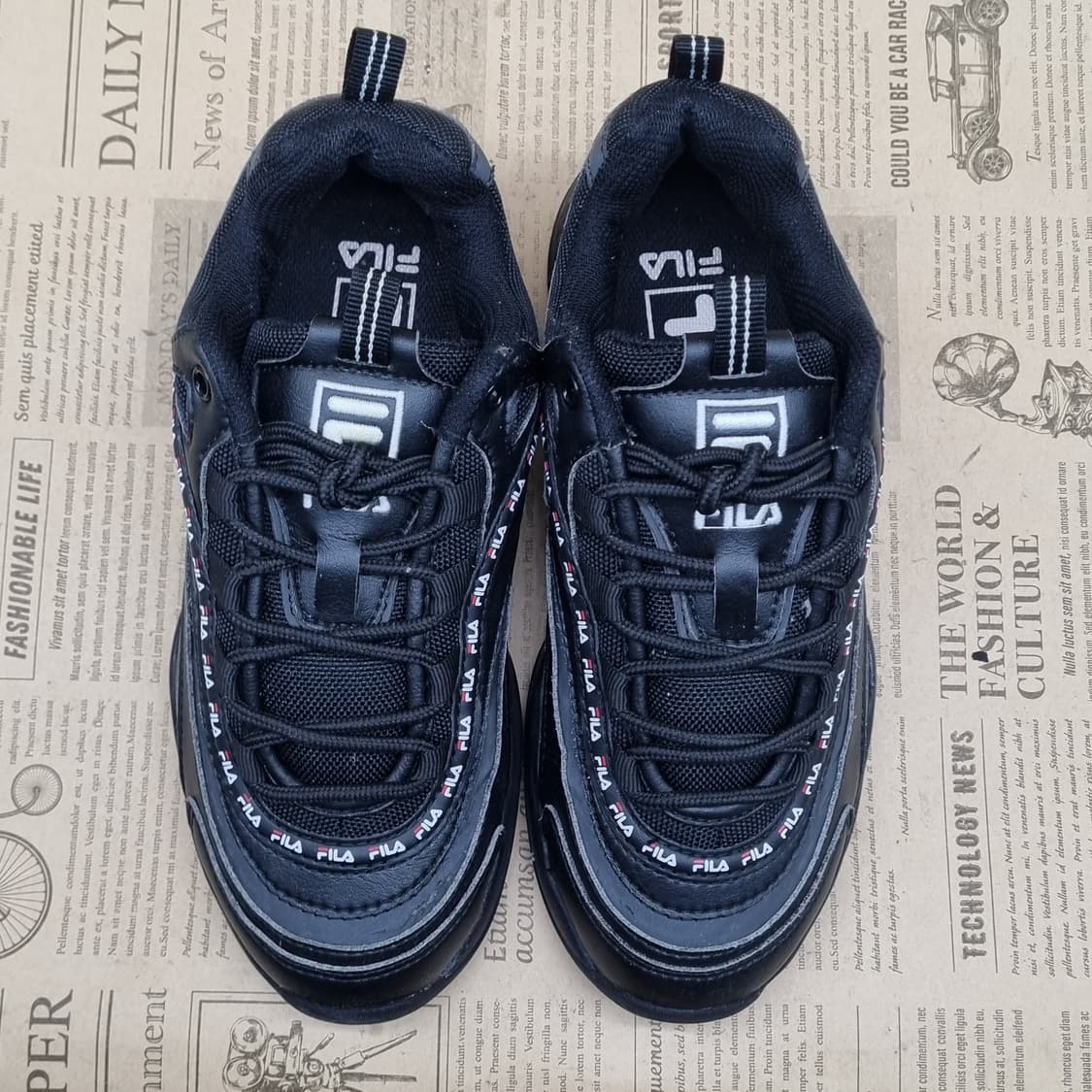 휠라 레이 올블랙 운동화235 상품이미지2