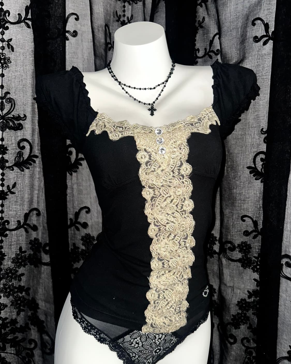&byP&D black lovely short sleeve 상품이미지2