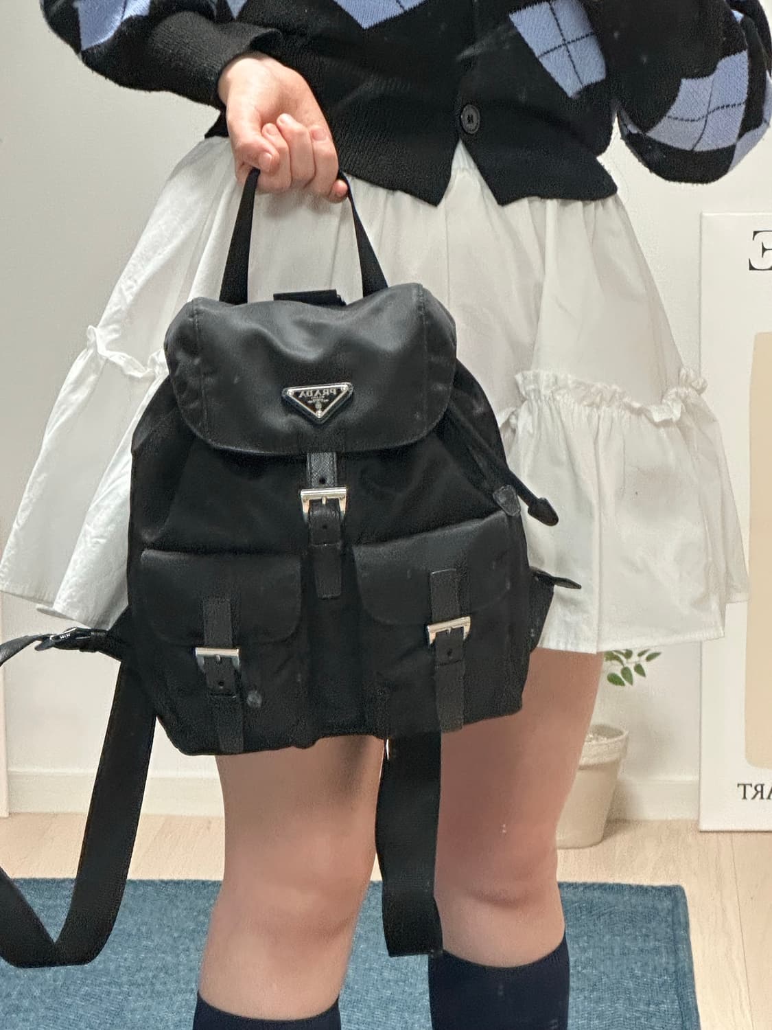 (상태최상) 프라다 리나일론 백팩 스몰 포코노 사피아노 투포켓 상품이미지2