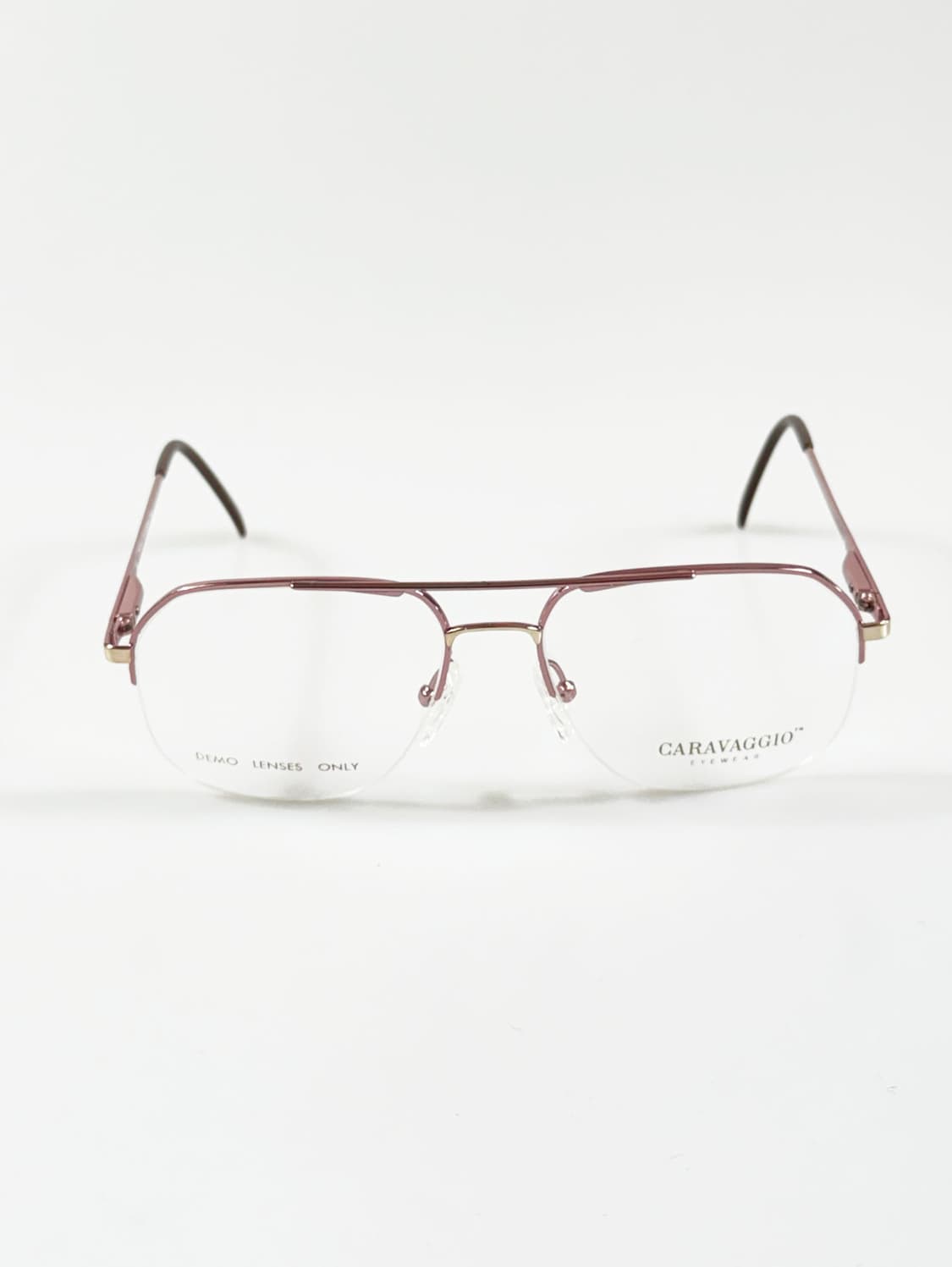 90s CARAVAGGIO 브라운 골드 스퀘어 반무테 보잉 빈티지 안경 상품이미지2