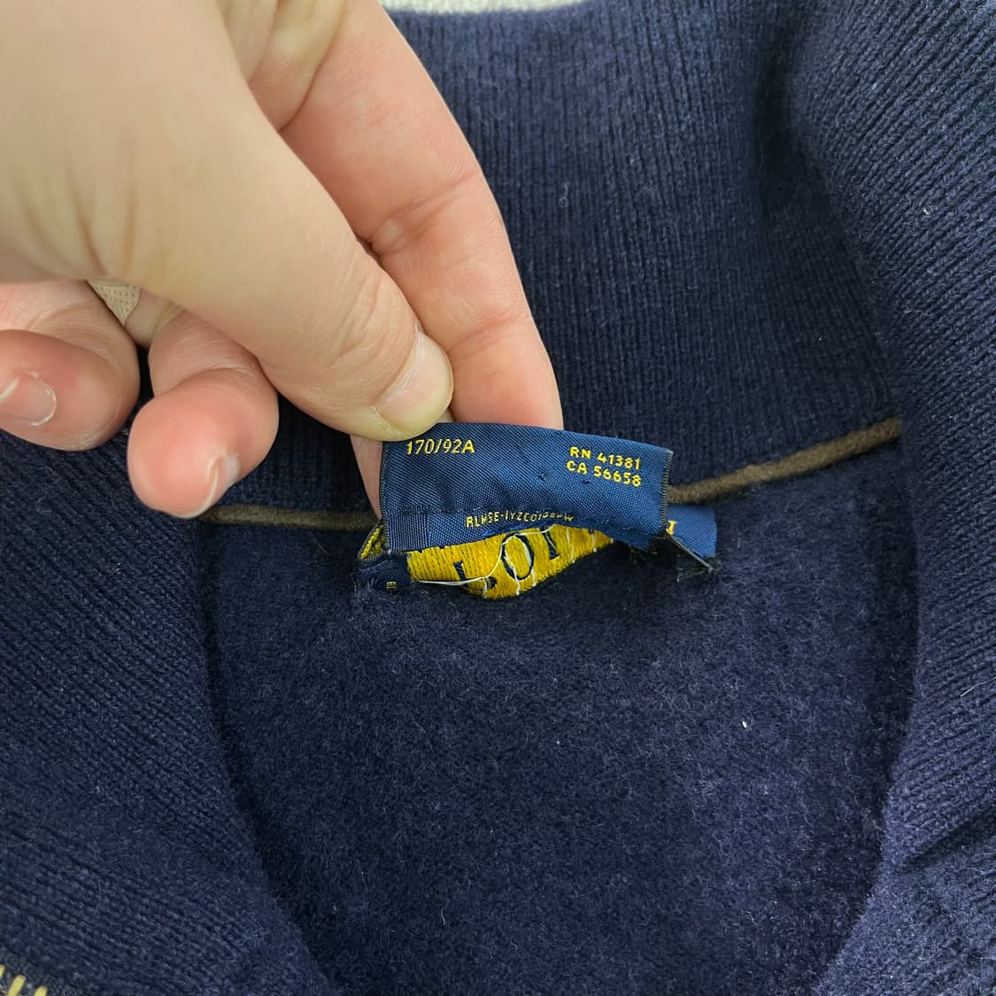 95 폴로랄프로렌 엘보우 패치 울 반집업 니트 상품이미지5