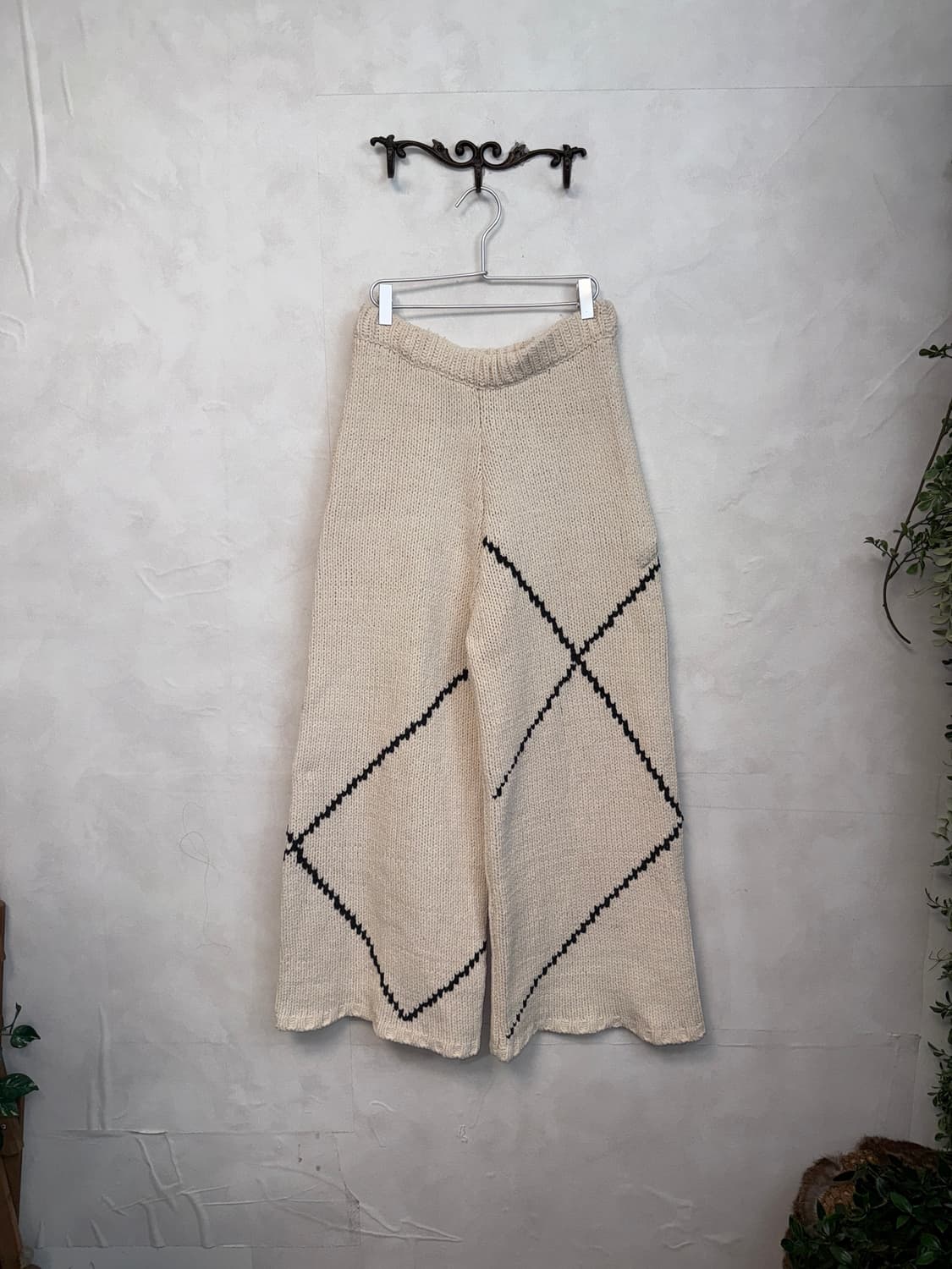 Ivory diamond wide loose knit pants 상품이미지1
