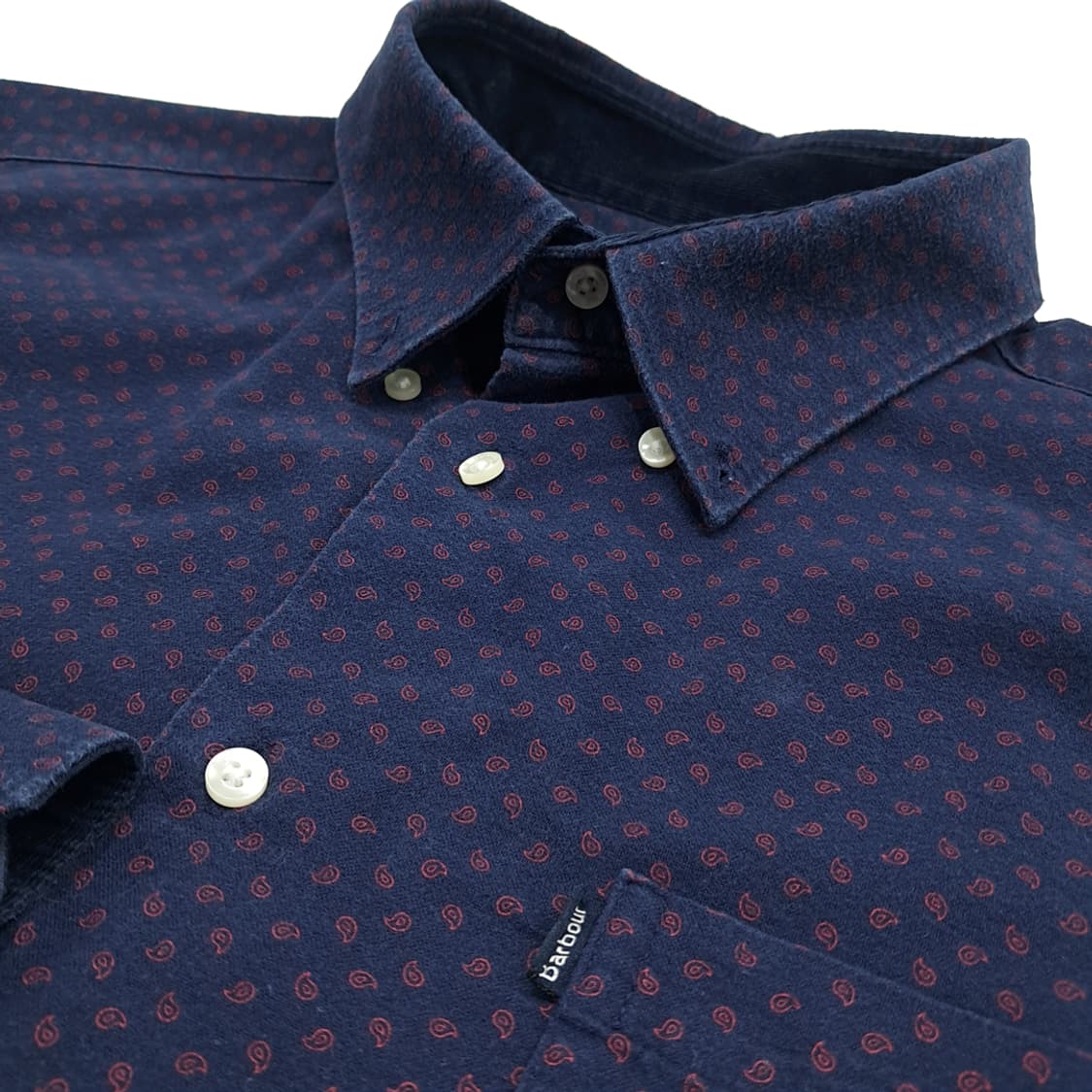 CN928 2XL 바버 네이비 마이크로 페이즐리 플란넬 긴팔 셔츠 남방 상품이미지5