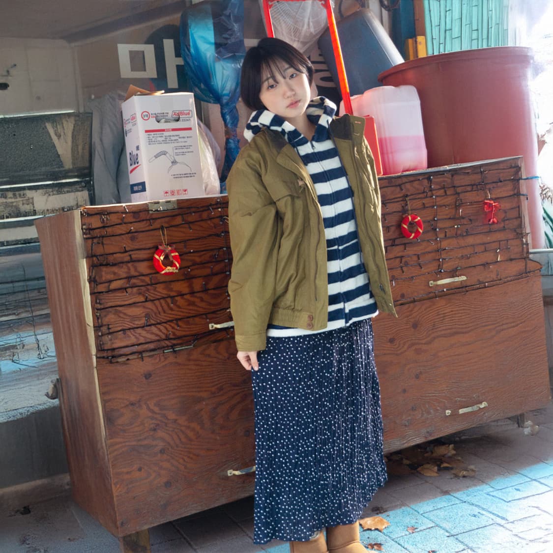 하루 도트 롱 스커트  상품이미지3