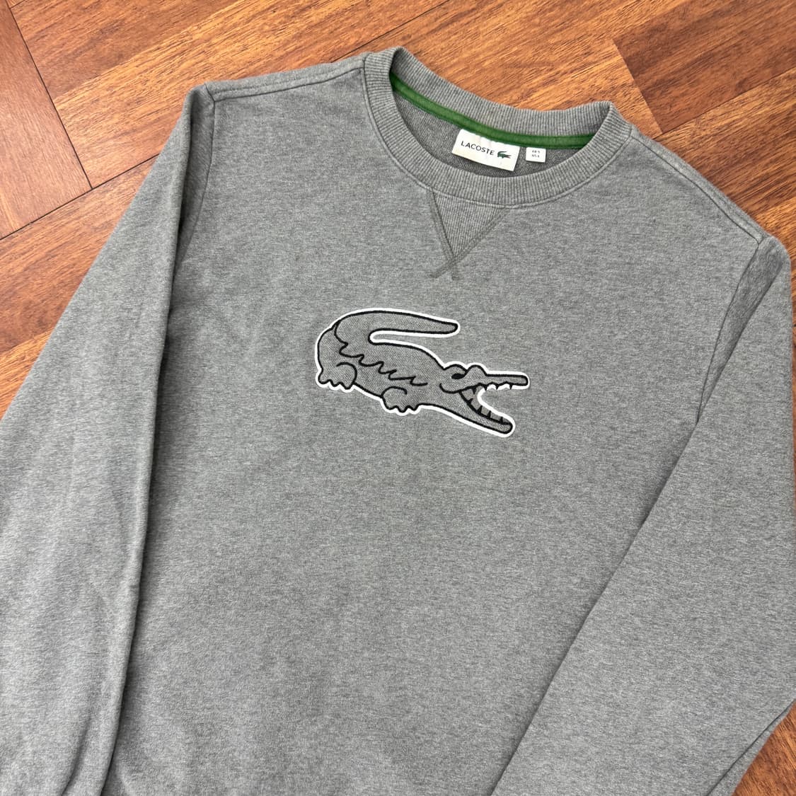 105 라코스테 빅로고 그레이 맨투맨 티셔츠  상품이미지2