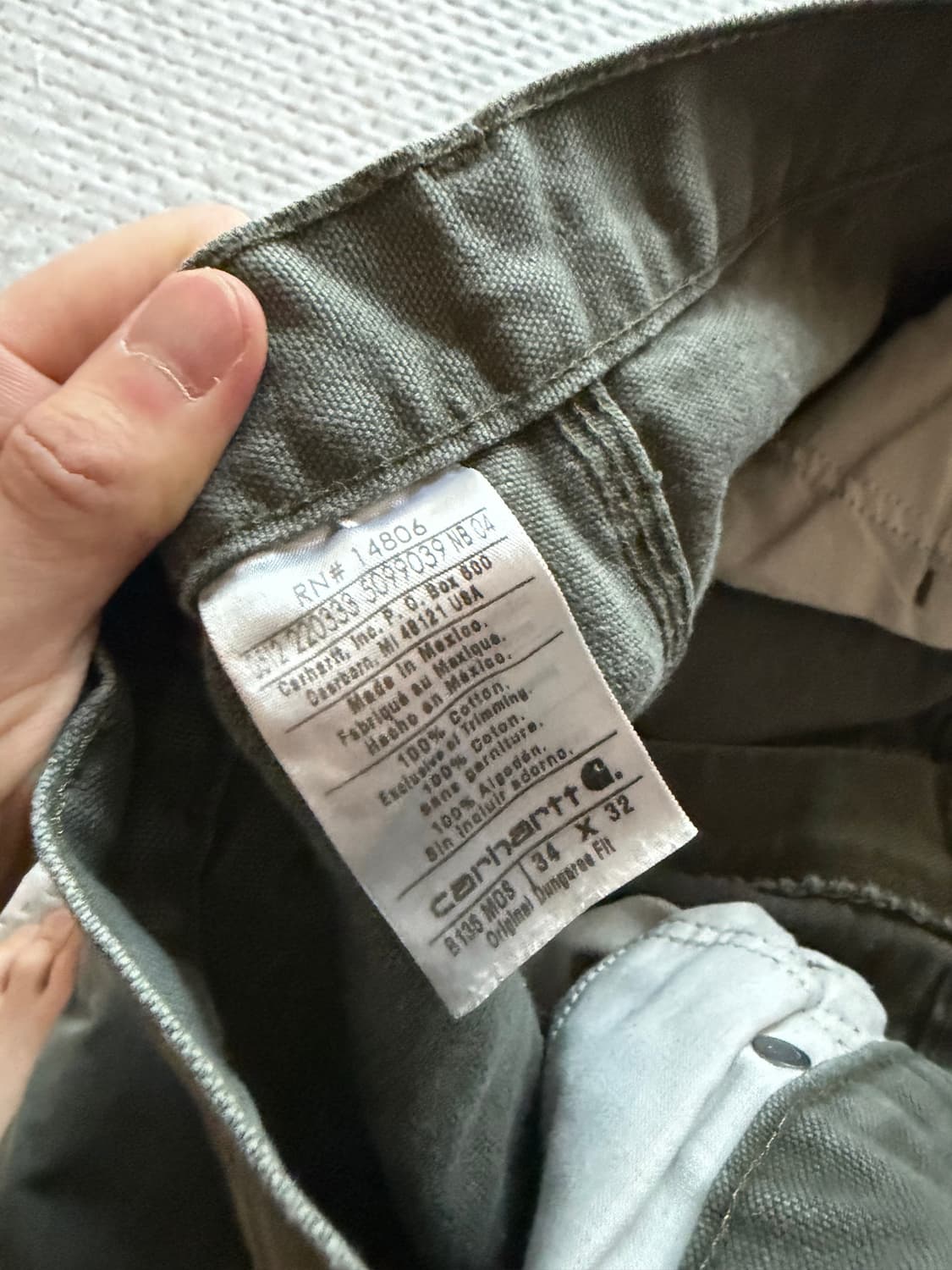 [34] 칼하트 더블니 워크팬츠 b136 모스 상품이미지6