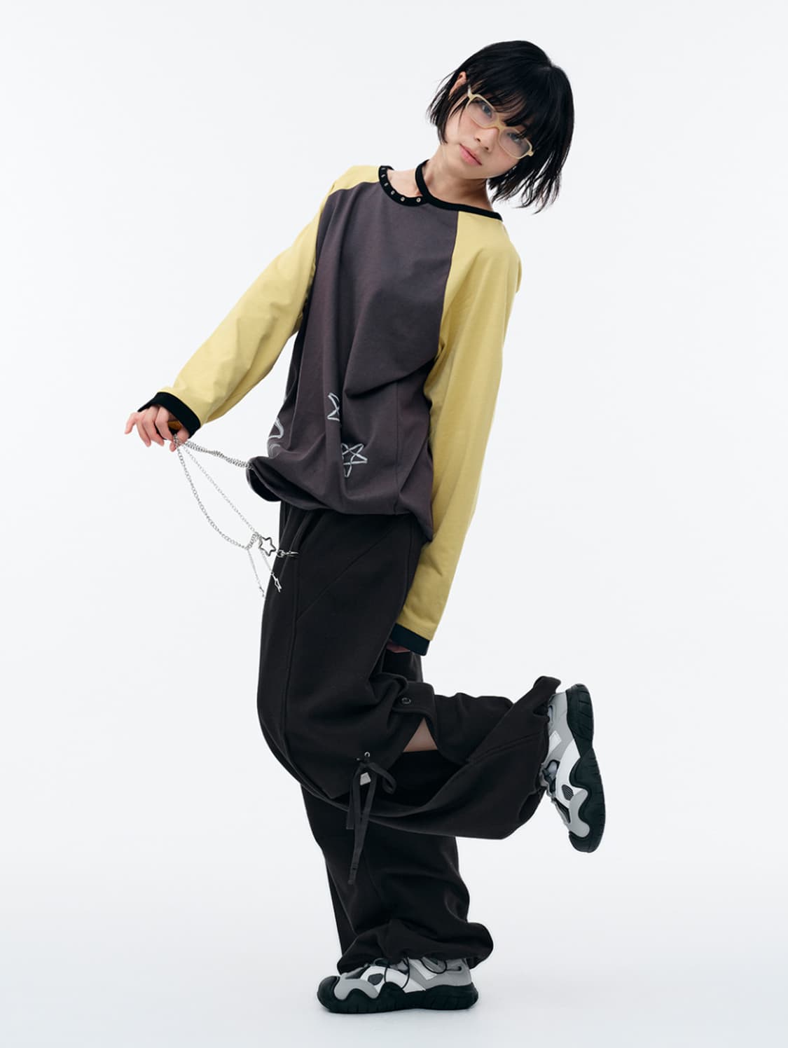 뚜오미오 더블 레이어드 스웻팬츠 블랙 상품이미지2