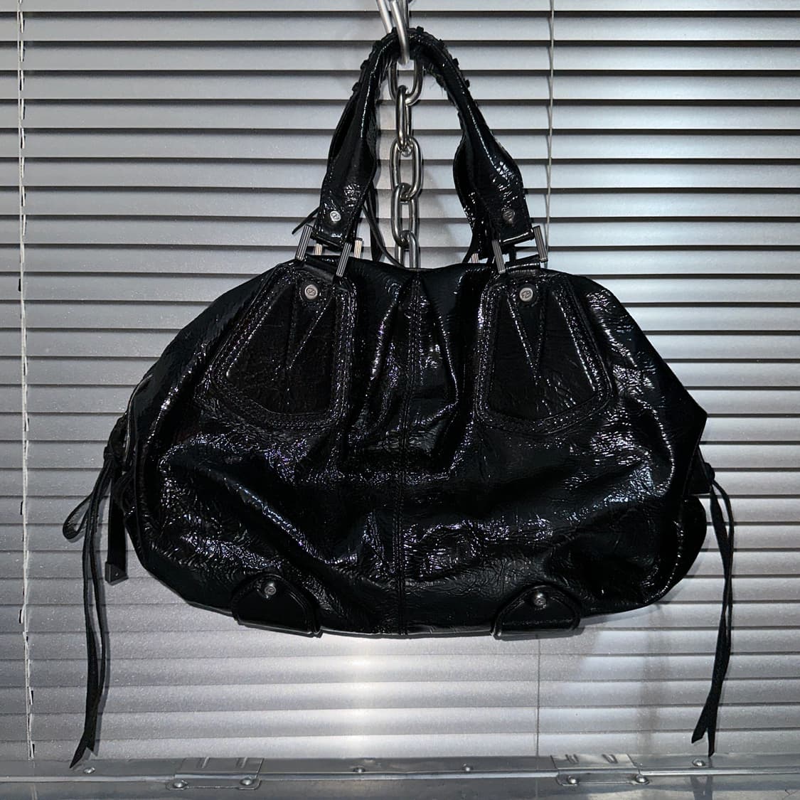 00s 프란체스코 비아시아 페이턴트 가죽 코셋 백 상품이미지2