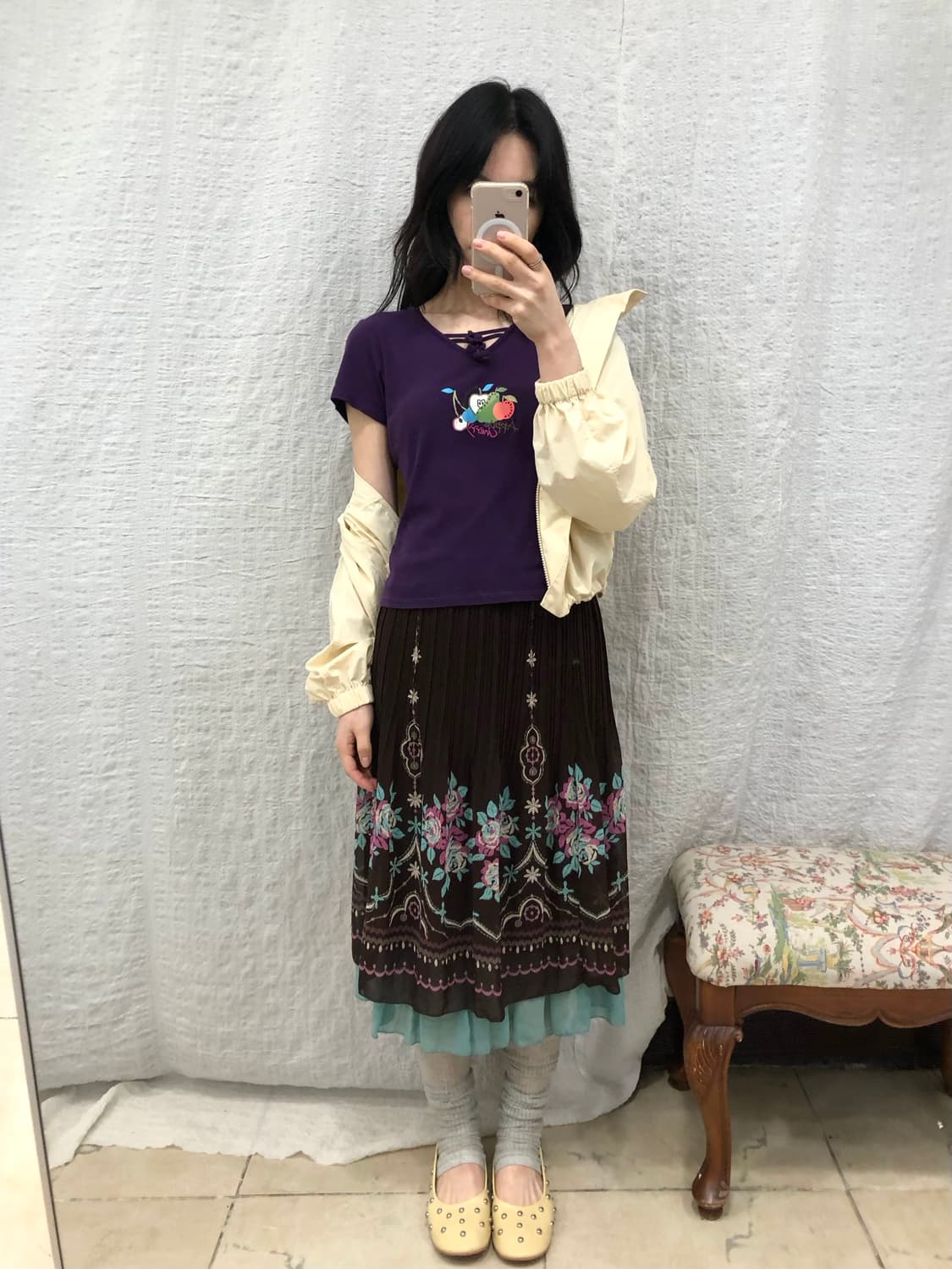 Purple tie-front tee 상품이미지4
