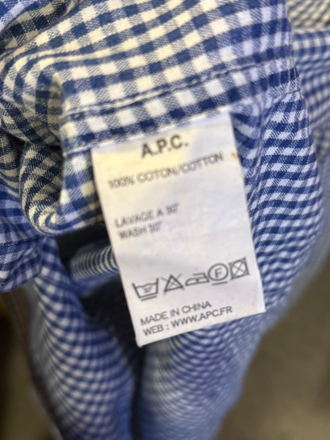 아페쎄 네이비 깅엄체크 셔츠 상품이미지3