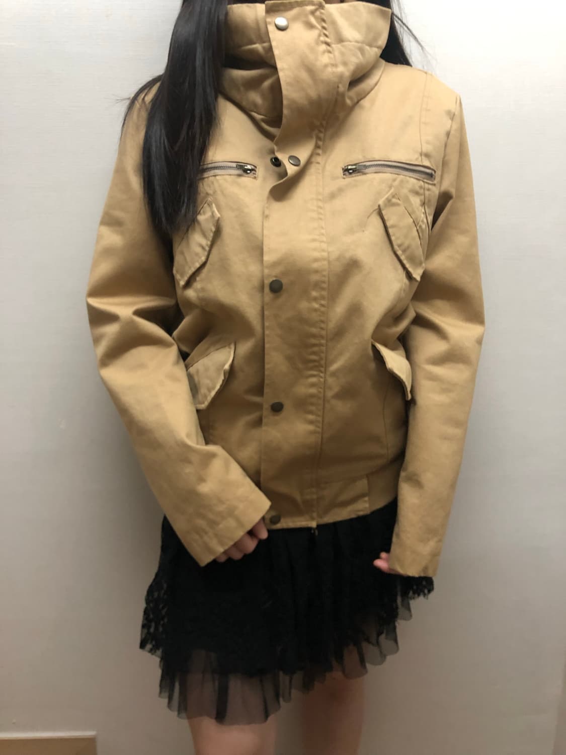빈티지 베이지 코튼 펑크 자켓 상품이미지6