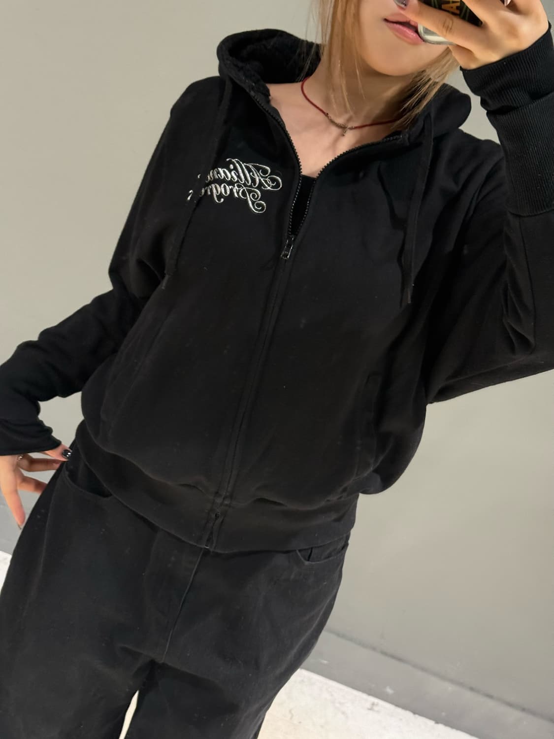 back skull patch hood zip-up 상품이미지3