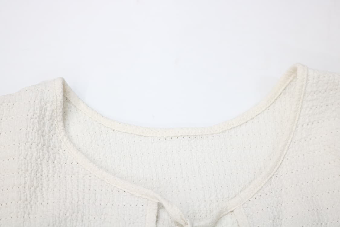 GRL 그레일 빈티지 아이보리 셔링 리본 크롭 카디건 F 상품이미지4