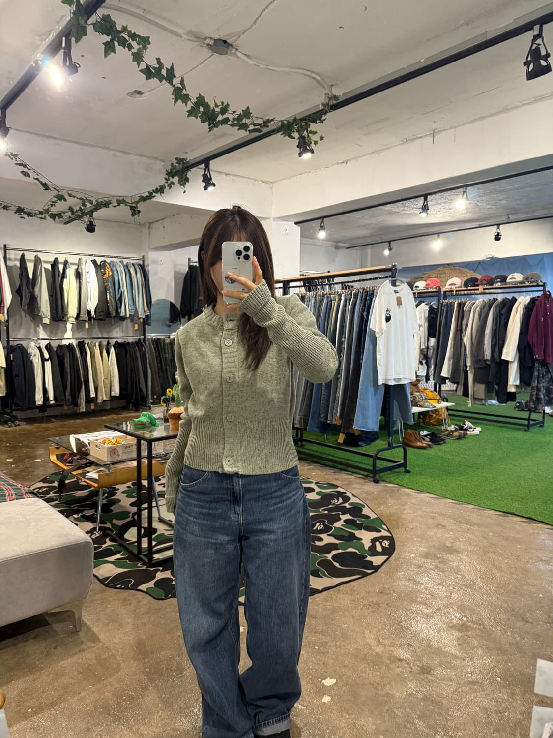 코스 라이트그린 스팩클 리버스 니트 가디건 상품이미지7