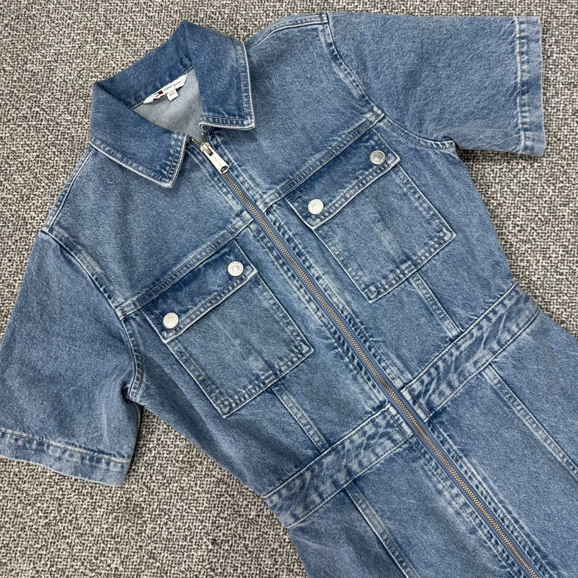 타미진스 하프 슬리브 데님 유틸리티 원피스 상품이미지2